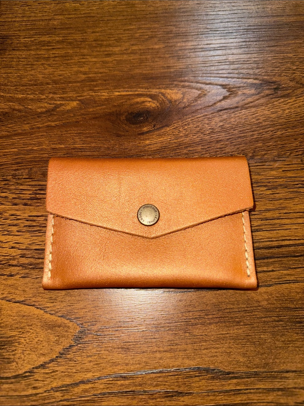 Tan FauxLeather Snap Card Wallet